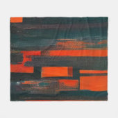 抽象芸術はっきりしたレッドとブラック・アート フリースブランケット (正面(横))