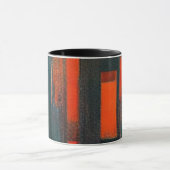 抽象芸術はっきりしたレッドとブラック・アート マグカップ (中央)