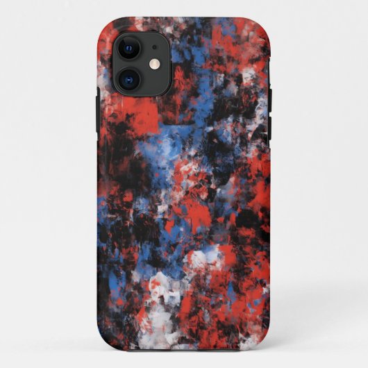 抽象芸術はっきりしたレッド&ブルーiPhone 11ケース Case-Mate iPhoneケース (裏面)