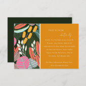 抽象芸術はっきりした熱帯植物学結婚詳細 エンクロージャーカード (正面/裏面)