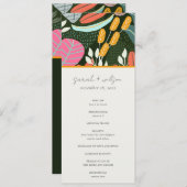 抽象芸術はっきりした熱帯植物性結婚式 プログラム (正面/裏面)