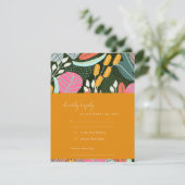 抽象芸術はっきりした熱帯植物性結婚葉病 出欠カード (スタンド正面)