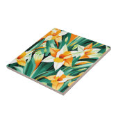 抽象芸術はっきりした紅斑花 タイル (側面)