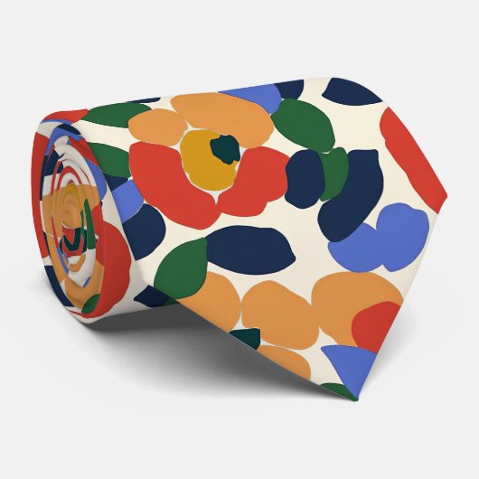 抽象芸術はっきりした花柄 ネクタイ (ロール)