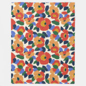 抽象芸術はっきりした花柄 フリースブランケット (正面)