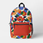 抽象芸術はっきりした花柄 プリントバックパック (正面)