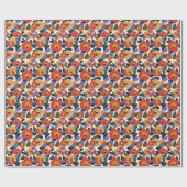 抽象芸術はっきりした花柄 ラッピングペーパー (フラット)