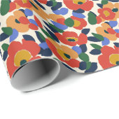 抽象芸術はっきりした花柄 ラッピングペーパー (ロールコーナー)