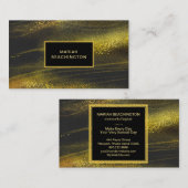 *~抽象芸術はっきりした金ゴールドダストとブラックエキサイティング 名刺 (正面/裏面)
