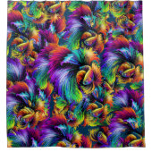 抽象芸術はっきりした魚 シャワーカーテン (正面)