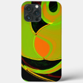 抽象芸術はオレンジ色のバスとライムグリーンのカーブ Case-Mate iPhoneケース (裏面)