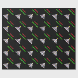 抽象芸術はクリスマスツリーを飾りました + 挨拶 ラッピングペーパー