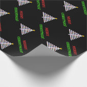 抽象芸術はクリスマスツリーを飾りました + 挨拶 ラッピングペーパー (角)