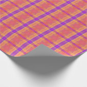 抽象芸術はステンドグラスのオレンジ色から紫までブロック ラッピングペーパー (角)