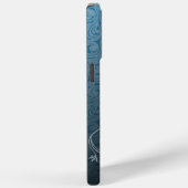 抽象芸術はモノグラムとのティール(緑がかった色)上で渦巻き Case-Mate iPhoneケース (裏面 / 右)