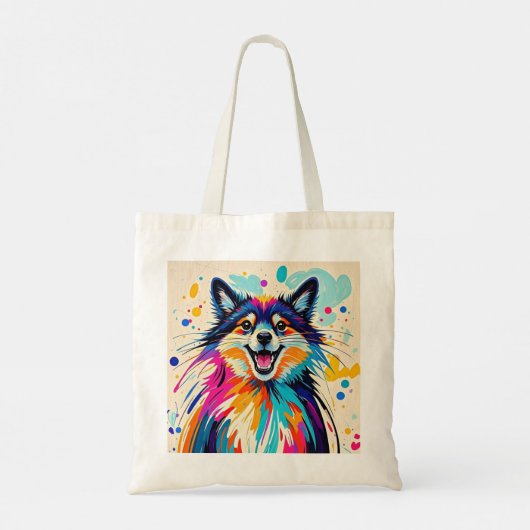 抽象芸術は可愛いおもしろい幸せな動物芸術を持つ トートバッグ (裏面)