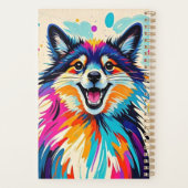 抽象芸術は可愛いおもしろい幸せな動物芸術を持つ プランナー手帳 (裏面)