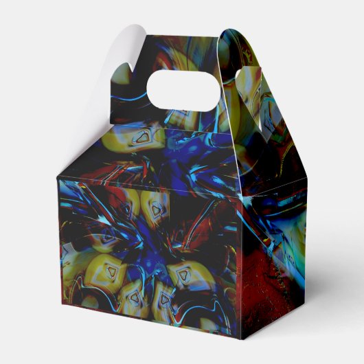 抽象芸術は派手な変形ダークガラスの下でアーモンド フェイバーボックス (裏面サイド)