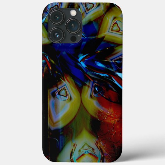 抽象芸術は派手な変形ダークガラスの下でアーモンド Case-Mate iPhoneケース (裏面)