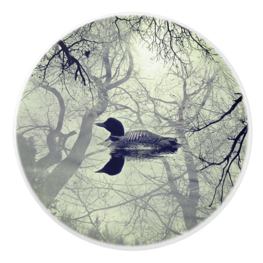 抽象芸術は湖の引き出しの引き出しに浮かぶ セラミックノブ (正面)