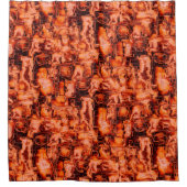 抽象芸術は珊瑚の色合いでモザイクを刻んだ画像 シャワーカーテン (正面)