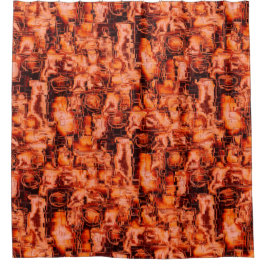 抽象芸術は珊瑚の色合いでモザイクを刻んだ画像 シャワーカーテン