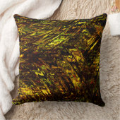 抽象芸術は黄金の緑と最も暗い曲がった帯 クッション (ブランケット)