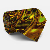抽象芸術は黄金の緑と最も暗い曲がった帯 ネクタイ (ロール)