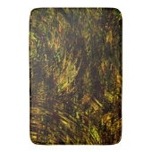 抽象芸術は黄金の緑と最も暗い曲がった帯 バスマット (正面縦)