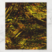 抽象芸術は黄金の緑と最も暗い曲がった帯 ワインラベル (シングルラベル)