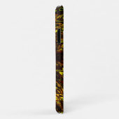 抽象芸術は黄金の緑と最も暗い曲がった帯 Case-Mate iPhoneケース (裏面/右)