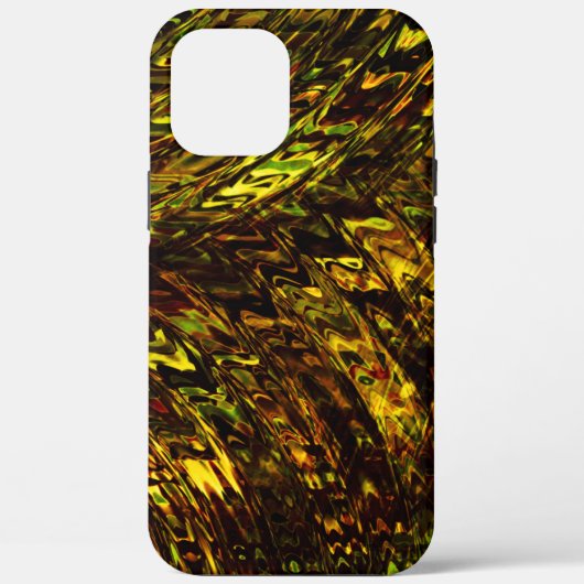 抽象芸術は黄金の緑と最も暗い曲がった帯 Case-Mate iPhoneケース (裏面)