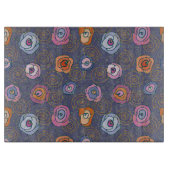 抽象芸術ばら色分野パターン カッティングボード (正面)