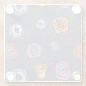 抽象芸術ばら色分野パターン ガラスコースター (裏面)