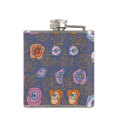 抽象芸術ばら色分野パターン フラスク (裏面)