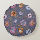 抽象芸術ばら色分野パターン ラウンドクッション (裏面)