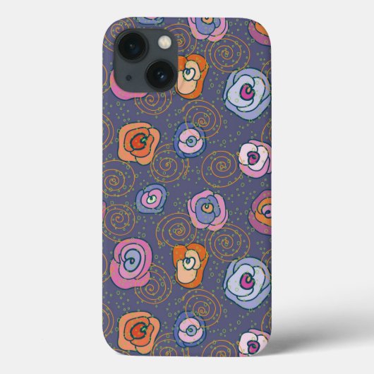 抽象芸術ばら色分野パターン Case-Mate iPhoneケース (裏面)