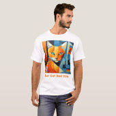 抽象芸術ひげ最高のー：猫パパ Tシャツ (正面フル)