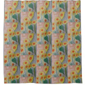 抽象芸術ひまわりシャワーカーテン シャワーカーテン (正面)