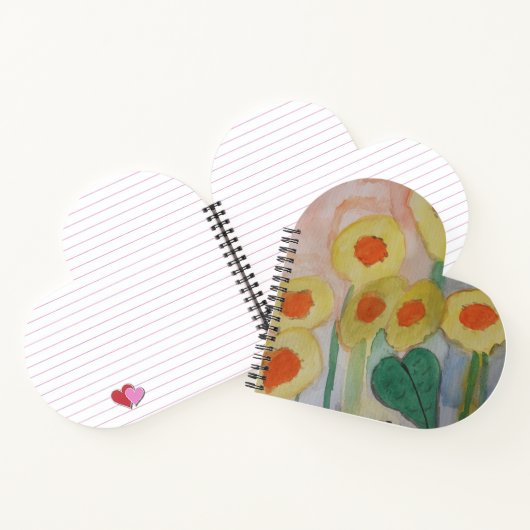 抽象芸術ひまわりハート手帳 ノートブック (内部)