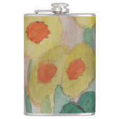 抽象芸術ひまわりビニール包まれたフラスコ フラスク (正面)