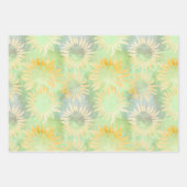 抽象芸術ひまわりライトグリーンデカップティッス ラッピングペーパーシート (正面2)