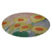 抽象芸術ひまわり板 カッティングボード (角)