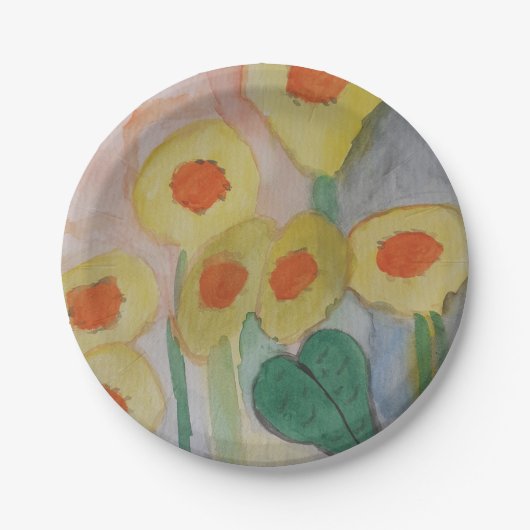 抽象芸術ひまわり紙プレート ペーパープレート (正面)