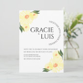 抽象芸術ひまわり緑結婚フローラ 招待状 (スタンド正面)