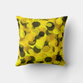 抽象芸術ひまわり黄色パターンベッドルームサマー クッション (裏面)
