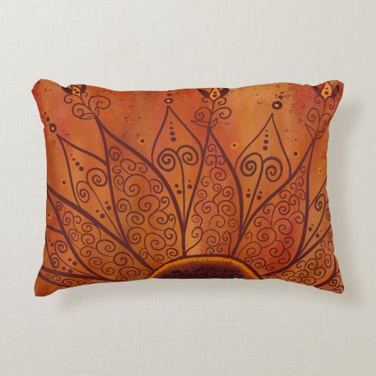 抽象芸術ひまわり アクセントクッション (正面)