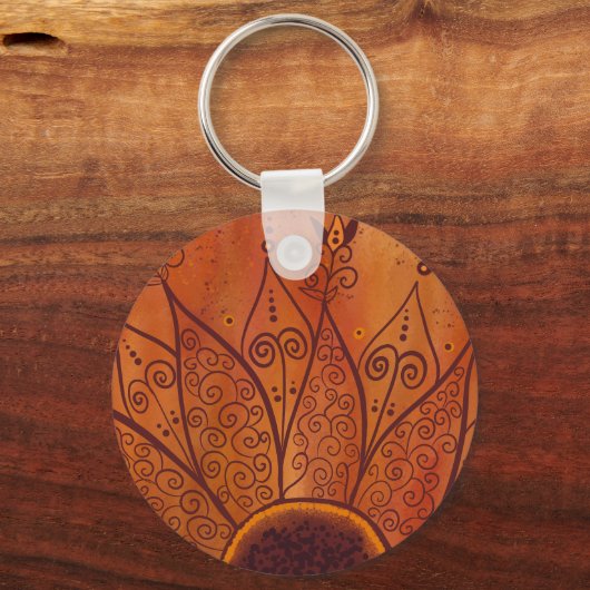 抽象芸術ひまわり キーホルダー (正面)