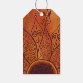 抽象芸術ひまわり ギフトタグ