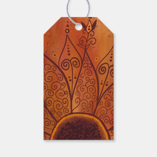 抽象芸術ひまわり ギフトタグ (正面)